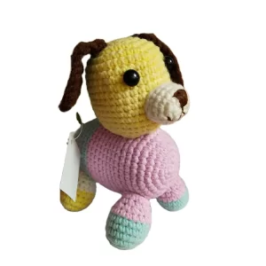 Knit knacks Toy of Hand Crochet Color Dog Doll