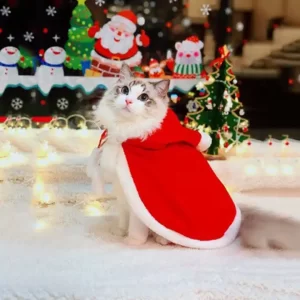 Christmas clothes with cap for small dog and cat