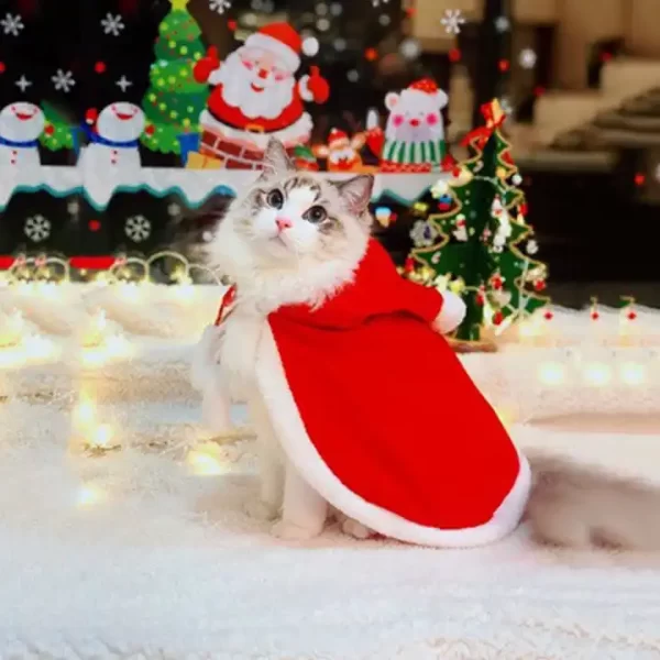 Christmas clothes with cap for small dog and cat