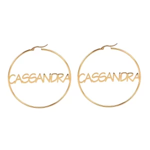 Personalized name hoop earrings diy jewelry