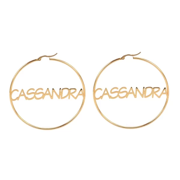 Personalized name hoop earrings diy jewelry