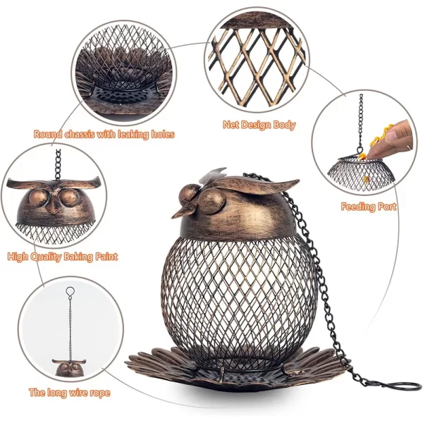 Hanging Owl Shape Bird Feeder For Outdoor Garden - Image 3