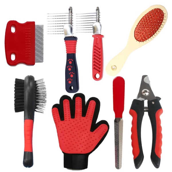 8 in 1 Dog Cleaning Tools Set of Pet Grooming Kit - Image 2