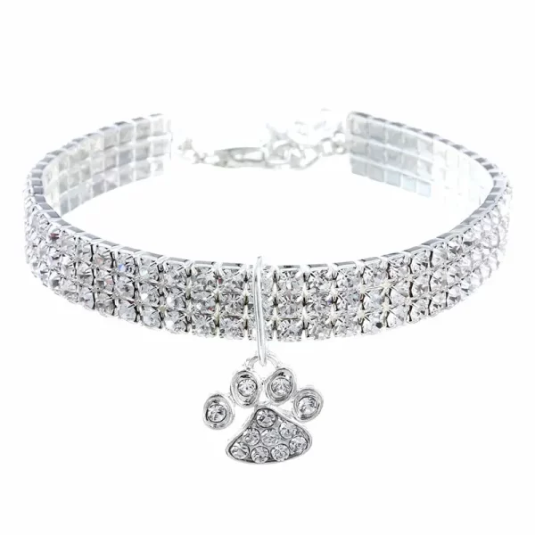 Dog Cat Necklace Diamond Pet Chain Cat Crystal Collar - Image 3