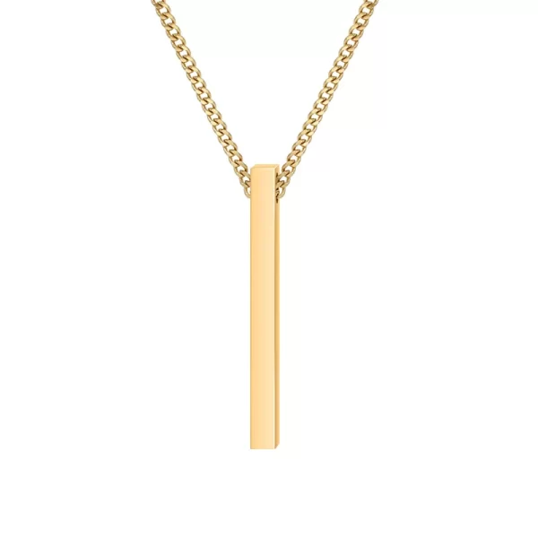 Personalized stainless steel pillar bar photo necklace