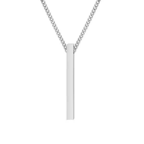 Personalized stainless steel pillar bar photo necklace - Image 5
